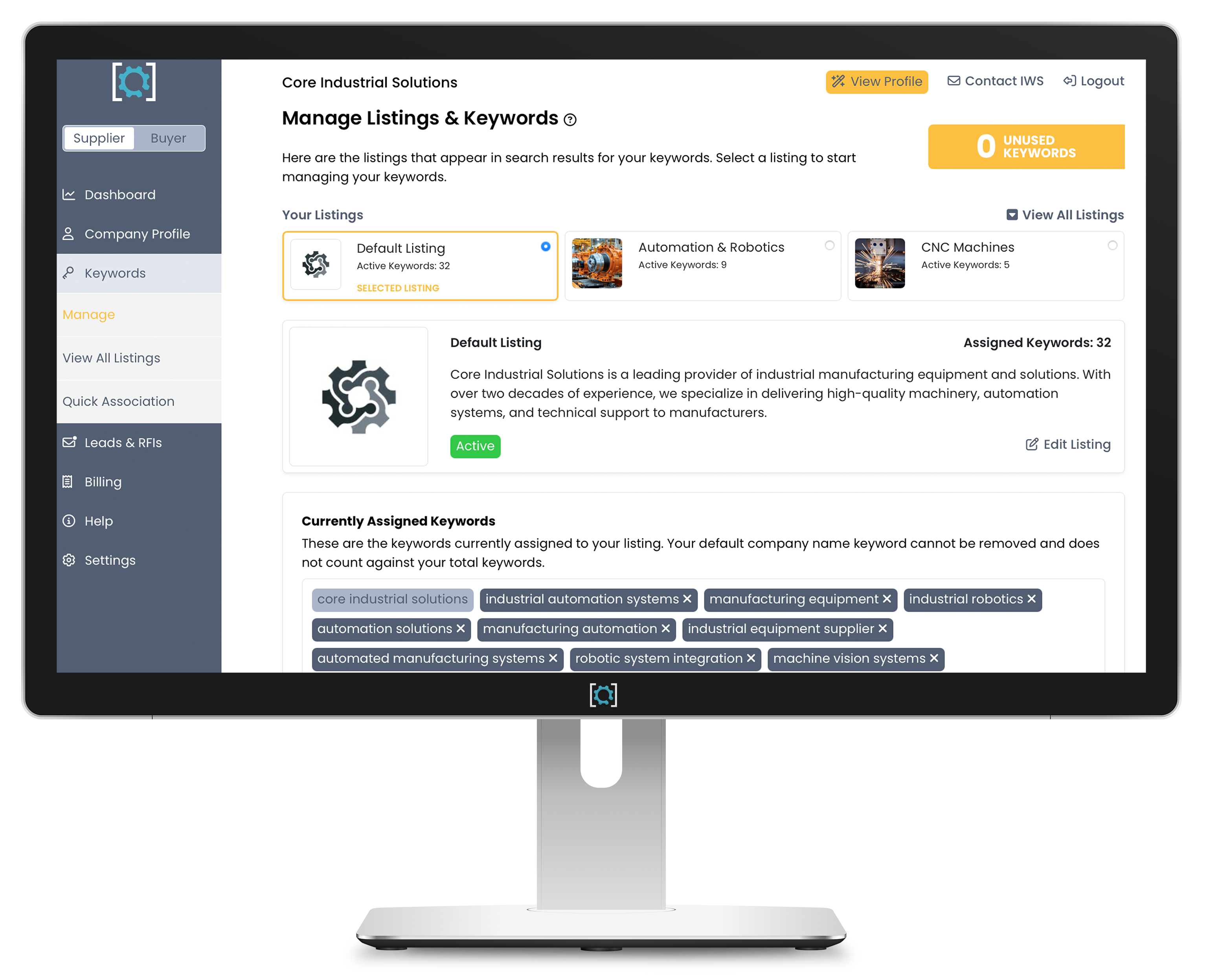 Keyword Optimization Tool for Industrial Suppliers