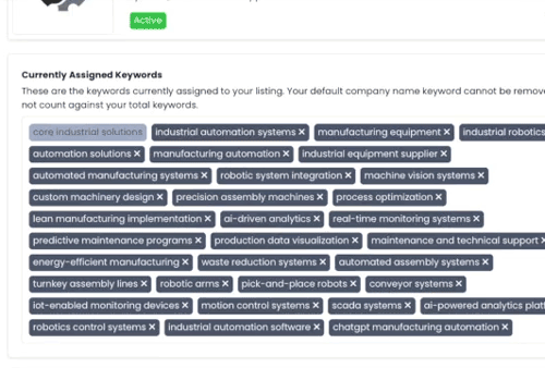 Keyword Optimization Tool for Industrial Suppliers Animation 1
