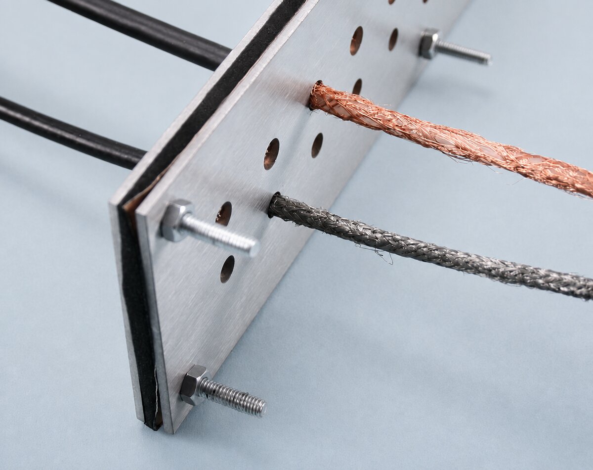 Electronic enclosure with seams, connectors and cable penetrations affecting EMI shielding performance