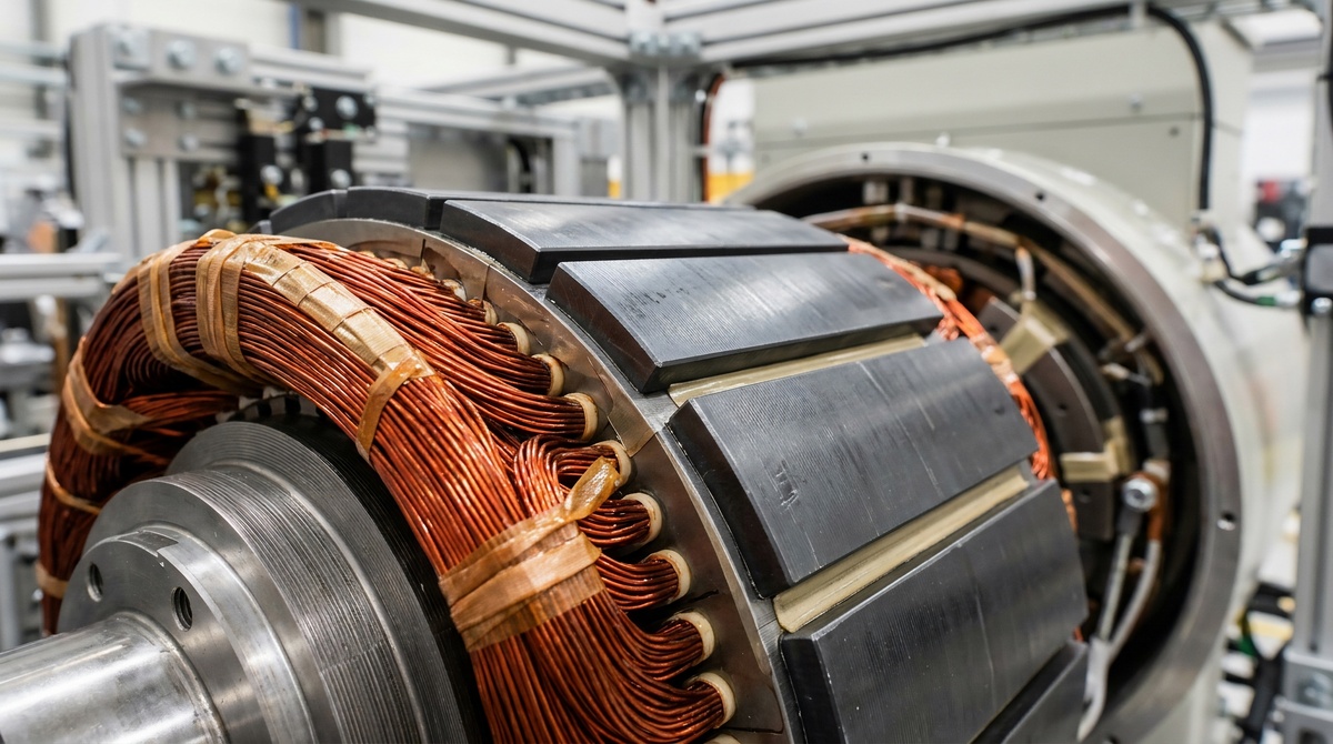 Rotor and stator components used in the manufacture of industrial electric motors.