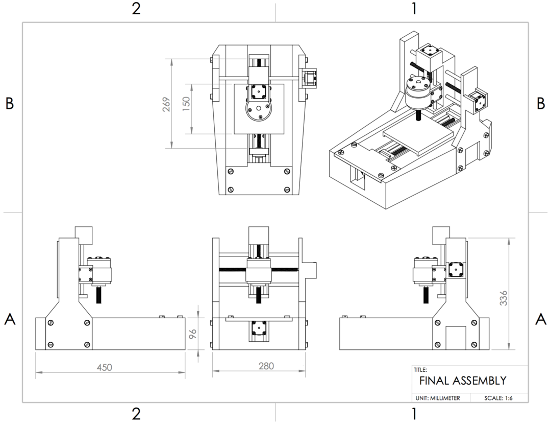 2D engineering drawing used together to define a precision CNC-machined part.
