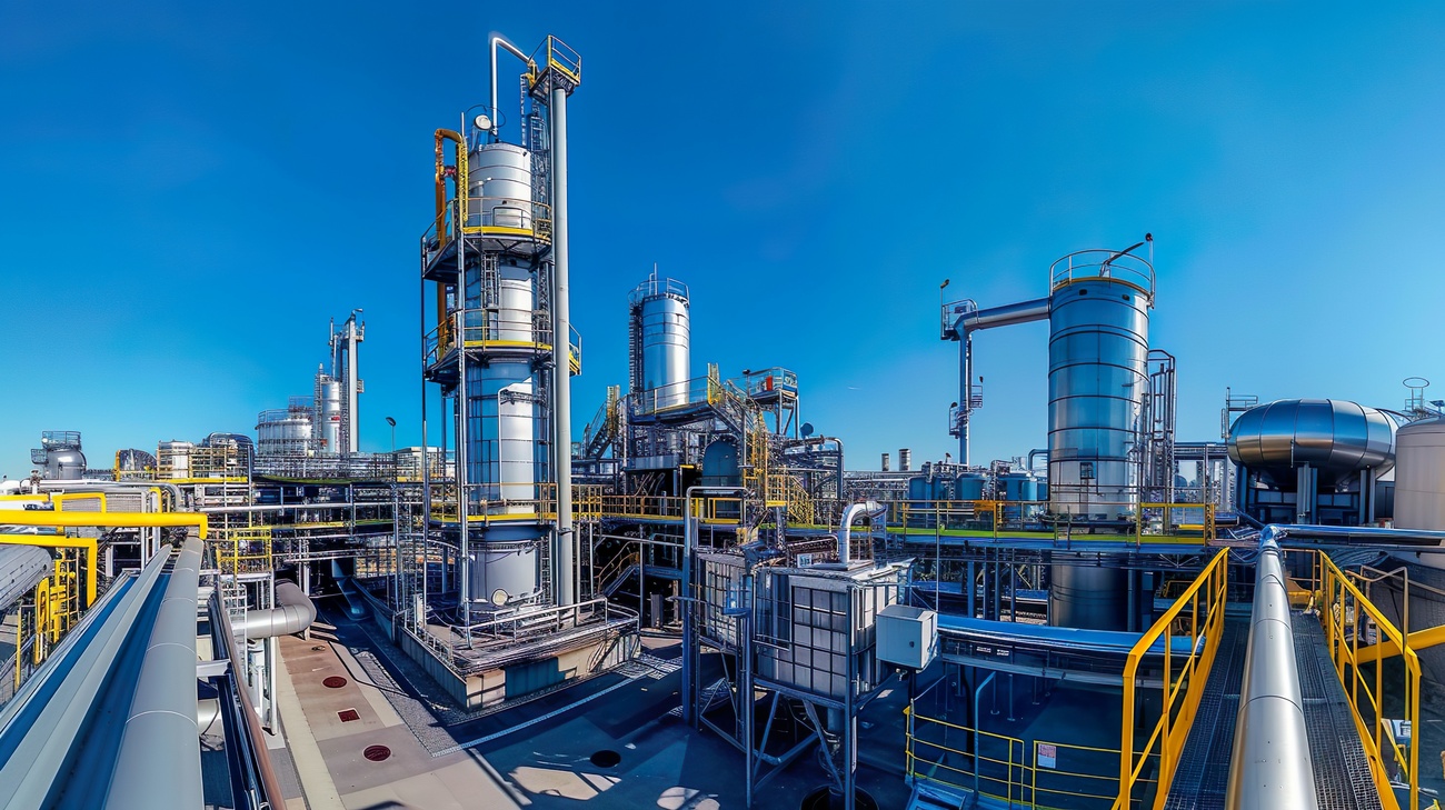 Industrial pumping system with pumps connected to process piping
