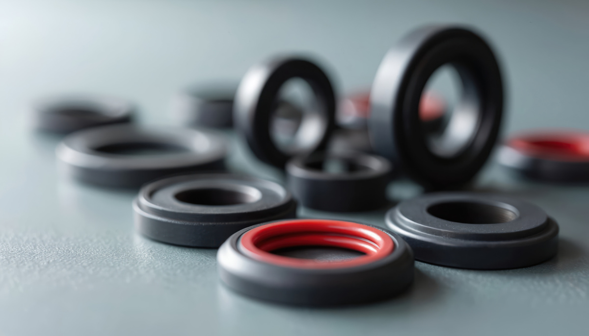 Industrial elastomer seals and components representing a range of sealing applications.